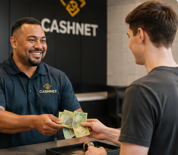 CashNet employee appraising jewellery