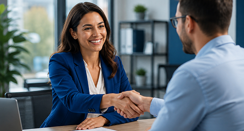 Financial advisor and client reviewing documents